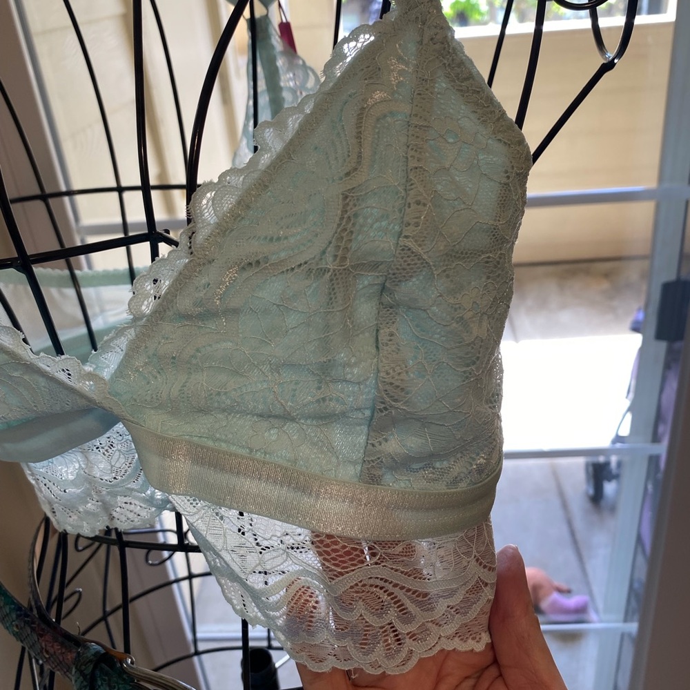 Sheer Lace Bralette in Mint Green - Women's Intimates - Picture 2 of 8